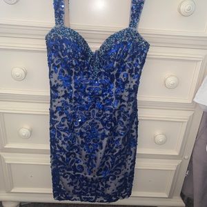 Blue Rhinestone Dress